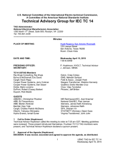 Technical Advisory Group for IEC TC 14