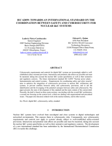 iec 62859: towards an international standard on the coordination