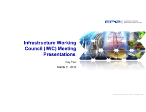 Infrastructure Working Council (IWC) Meeting Presentations