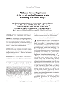 Attitudes Toward Psychiatry: A Survey of