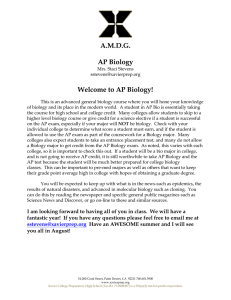 AMDG AP Biology Welcome to AP Biology!