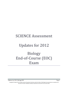 Biology EOC Updates 2012