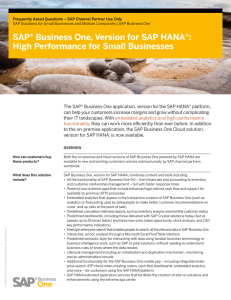 SAP® Business One, Version for SAP HANA