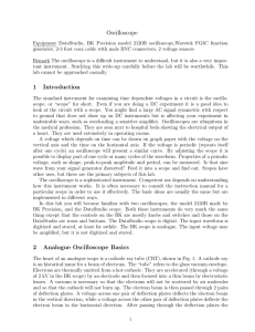 Oscilloscope 1 Introduction 2 Analogue Oscilloscope Basics