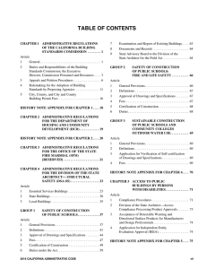 table of contents