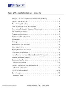 Table of Contents Participant Handouts