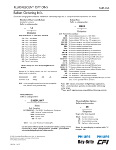 Ballast Ordering Info.