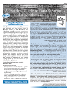 summary flyer - A Practical Guide to Data Structures and Algorithms