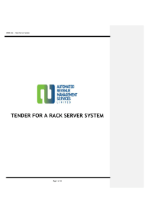 TENDER FOR NEW ARMS SERVER SYSTEM