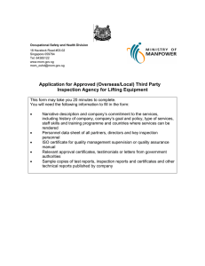 Application for Approved (Overseas/Local) Third Party Inspection