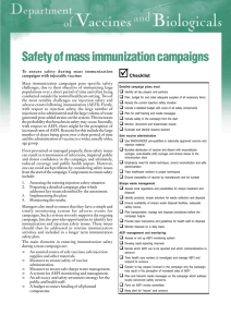 Safety of mass immunization campaigns