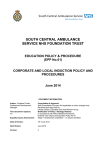 Corporate induction policy - South Central Ambulance Service
