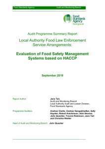 Local Authority Food Law Enforcement Service Arrangements