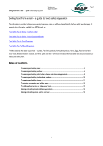 Selling food from a stall – a guide to food safety regulation