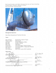Root Cause Evaluation: Unit 3 Steam Generator Tube Leak