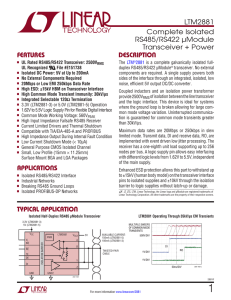 LTM2881 - Complete Isolated RS485/RS422 µModule Transceiver +