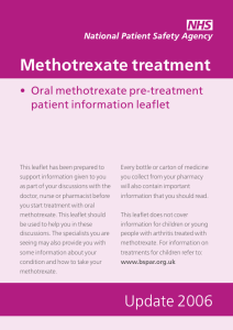 Methotrexate treatment - National Patient Safety Agency