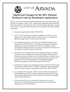 Significant Changes for the 2011 National Electrical Code