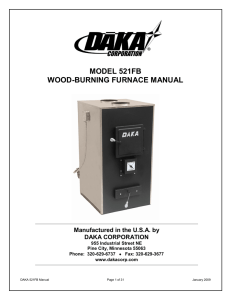 MODEL 521FB WOOD-BURNING FURNACE MANUAL