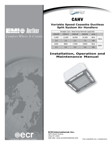 E-verter, IOM, Ceiling Cassette Air Handlers, CAHV