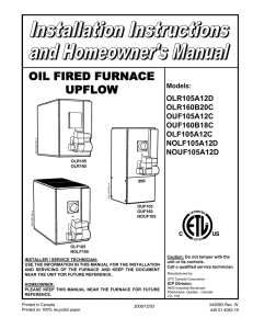 oil fired furnace upflow