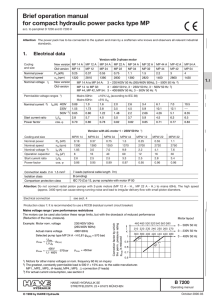 Brief operation manual for compact hydraulic power packs type MP