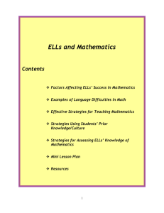 ELLs and Mathematics