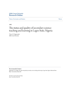 The status and quality of secondary science teaching and learning