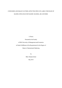 CONSUMER AND IMAGE FACTORS