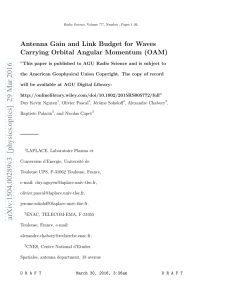 Antenna Gain and Link Budget for Waves Carrying Orbital Angular