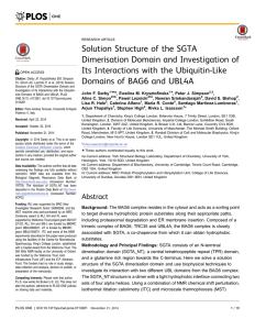 Solution Structure of the SGTA Dimerisation Domain and