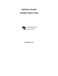 FOOTHILL COLLEGE STUDENT EQUITY PLAN