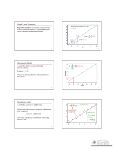 Simple Linear Regression Deterministic Model Probabilistic Model