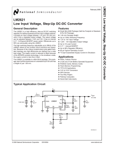 LM2621 Low Input Voltage, Step-Up DC