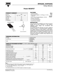 Power MOSFET IRFI630G, SiHFI630G