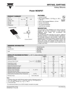 Power MOSFET IRFI740G, SiHFI740G