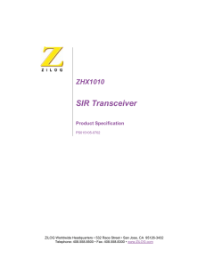 ZHX1010 SIR Transceiver Product Specification