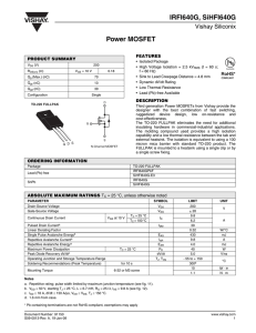 Power MOSFET IRFI640G, SiHFI640G