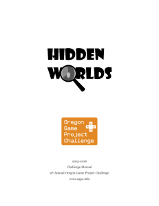 2015-2016 Challenge Manual 9th Annual Oregon Game Project