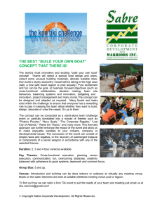 Kon Tiki Boat Building Team Challenge Sabre