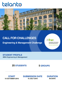 CALL FOR CHALLENGES