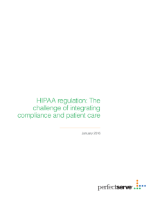 HIPAA regulation: The challenge of integrating compliance and