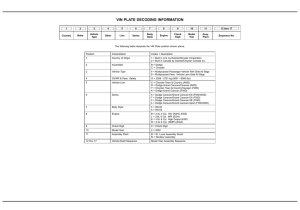 VIN PLATE DECODING INFORMATION