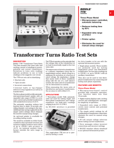 Transformer Turns Ratio Test Sets