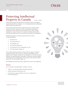 Protecting Intellectual Property in Canada