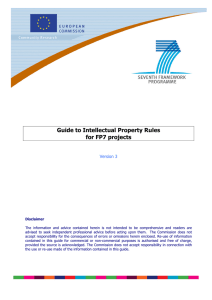 Guide to Intellectual Property Rights for FP7 projects