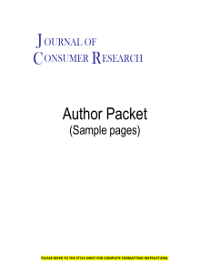 Author Packet - Journal of Consumer Research