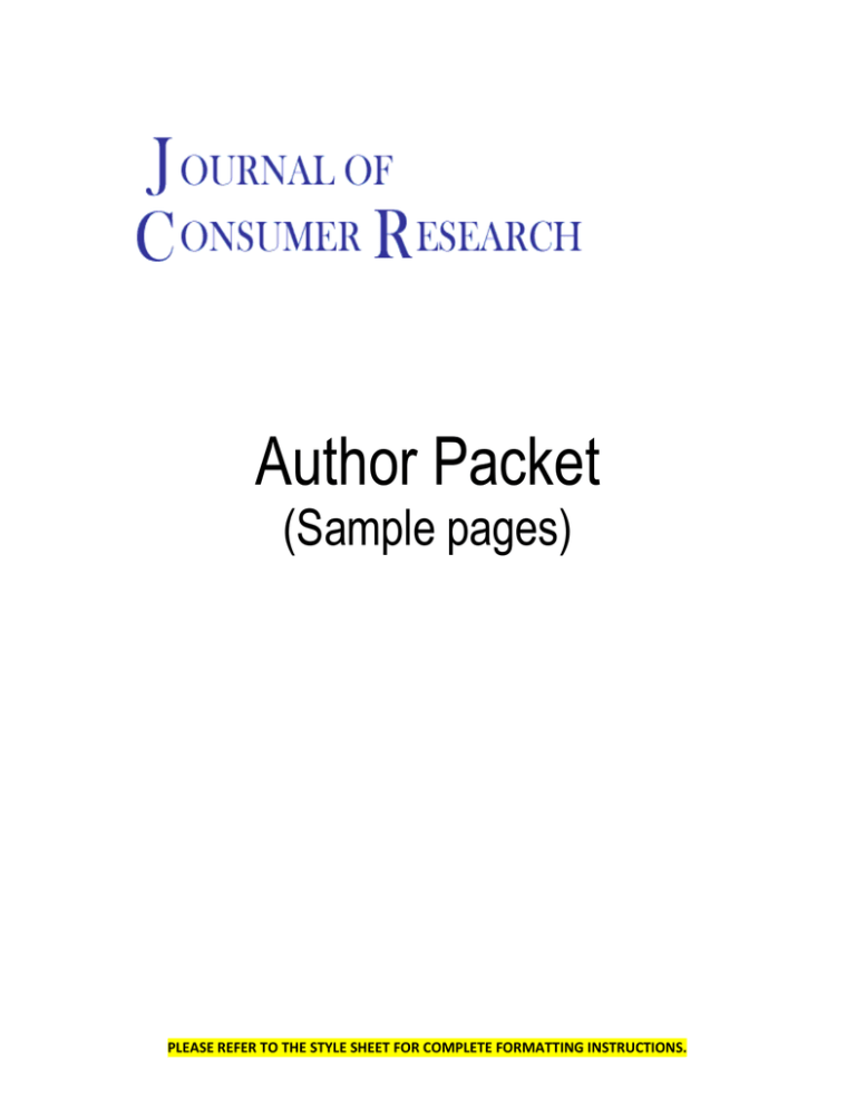 consumer research journal articles