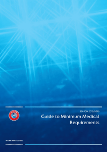 Guide to minimum medical requirements - 2015/16