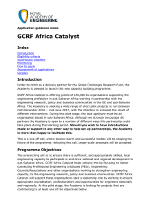 Africa Catalyst guidance notes